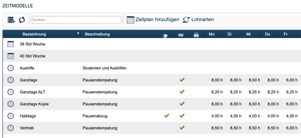 Zeitmodelle bilden das Regelwerk für die Arbeitszeiterfassung in geoCaputre.