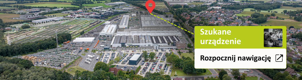 GPS-Ortung eines Geräts auf Werksgelände mit Kartenansicht und Navigationsfunktion