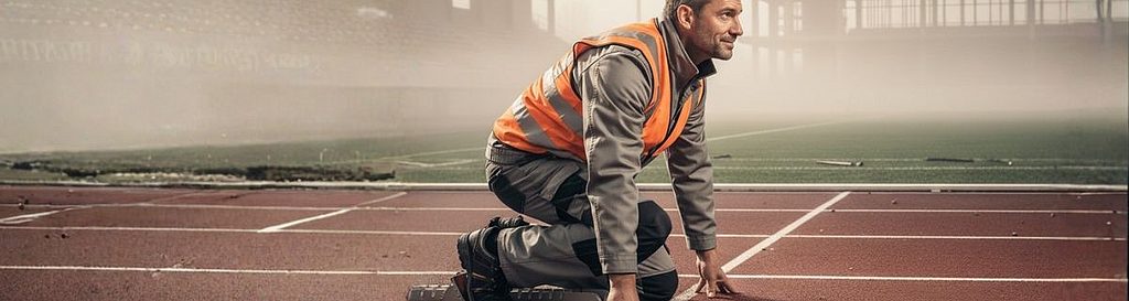 Site manager in werkkleding aan het begin van zijn carrière