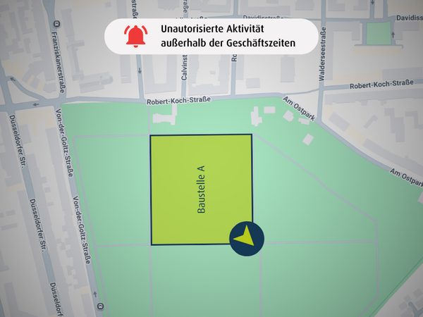 Benachrichtigung über außergewöhnliche Aktivitäten auf der Baustelle