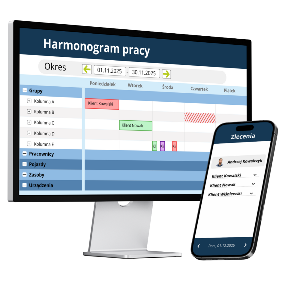 Cyfrowe planowanie wdrożenia na komputerze i telefonie komórkowym