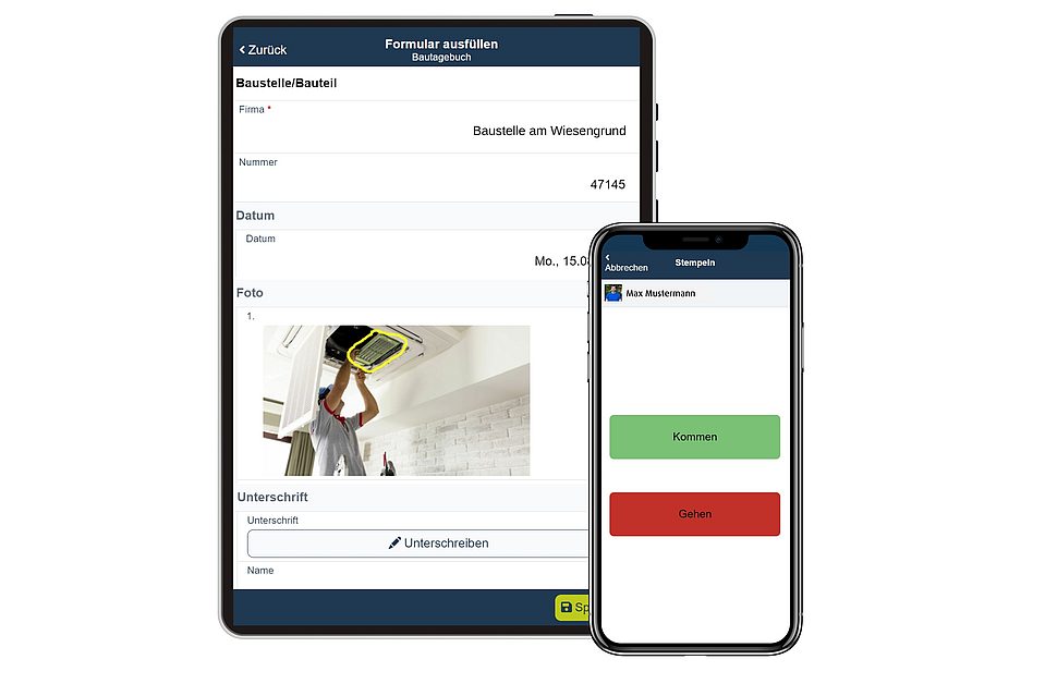 Digitale Formulare und Zeiterfassung