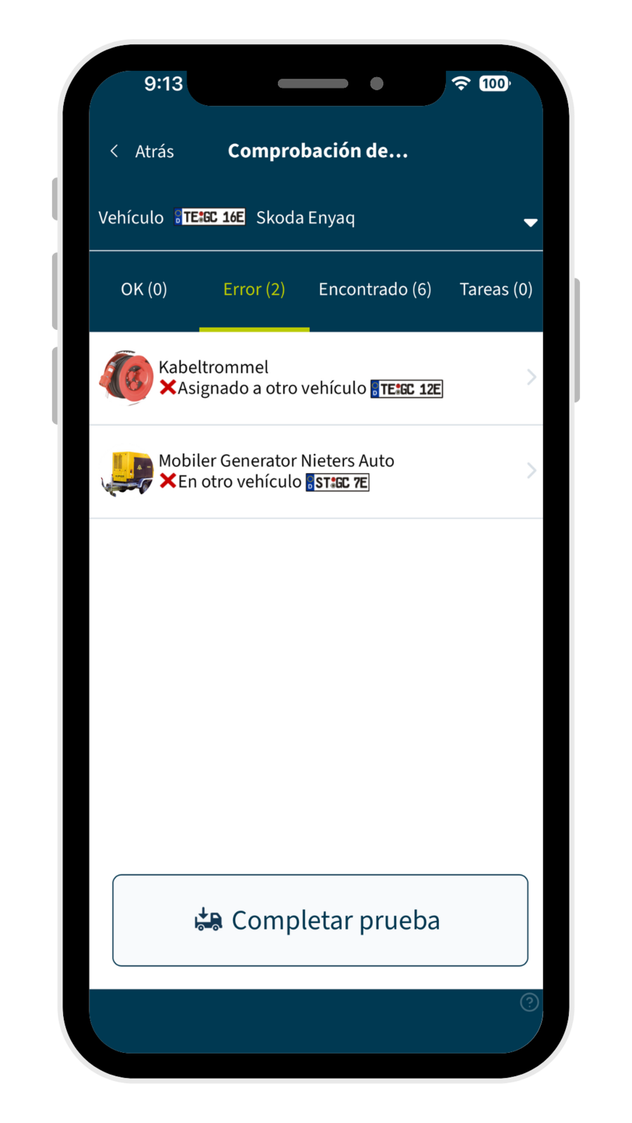 Mockup der Werkzeugortung von geoCapture, um Standorte von Geräte und Werkzeug auf einer digitalen Karte zu sehen