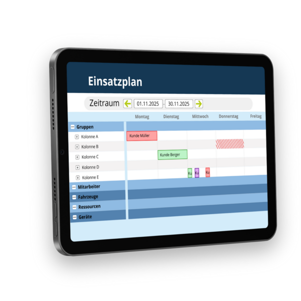 Digitale Einsatzplanung von geoCapture auf dem iPad 