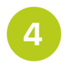Grünes rundes Icon mit der Zahl 4