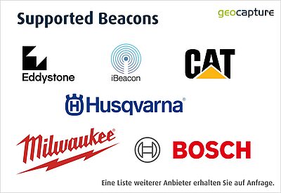 geoCapture unterstützt Beacons zahlreicher Hersteller