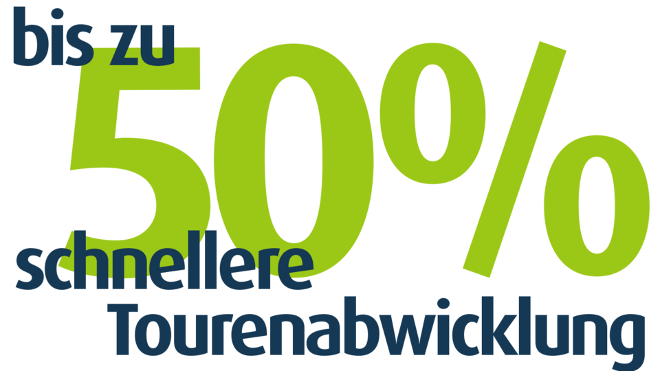 Un gráfico KPI que indica que geoCapture agiliza el procesamiento de rutas hasta en un 50%