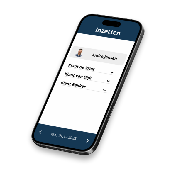 Mobile Einsatzplanung in der App mit Kundenübersicht auf dem Smartphone