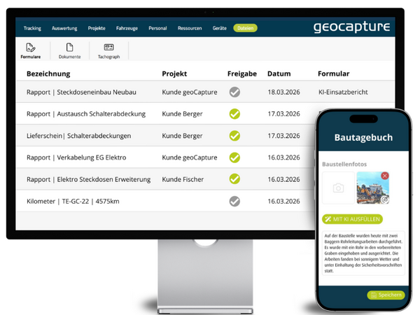 Einsatzberichte und Dokumente in geoCapture