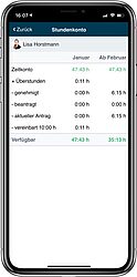 Stundenkonto in der App einsehen