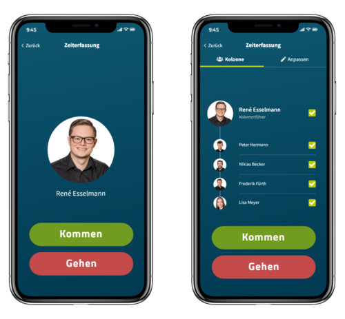 neue Zeiterfassung in der geoCapture-App