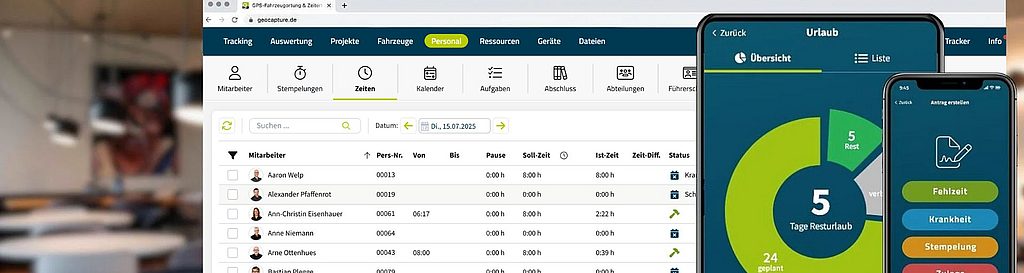 Digitale Arbeitszeiterfassung von geoCapture