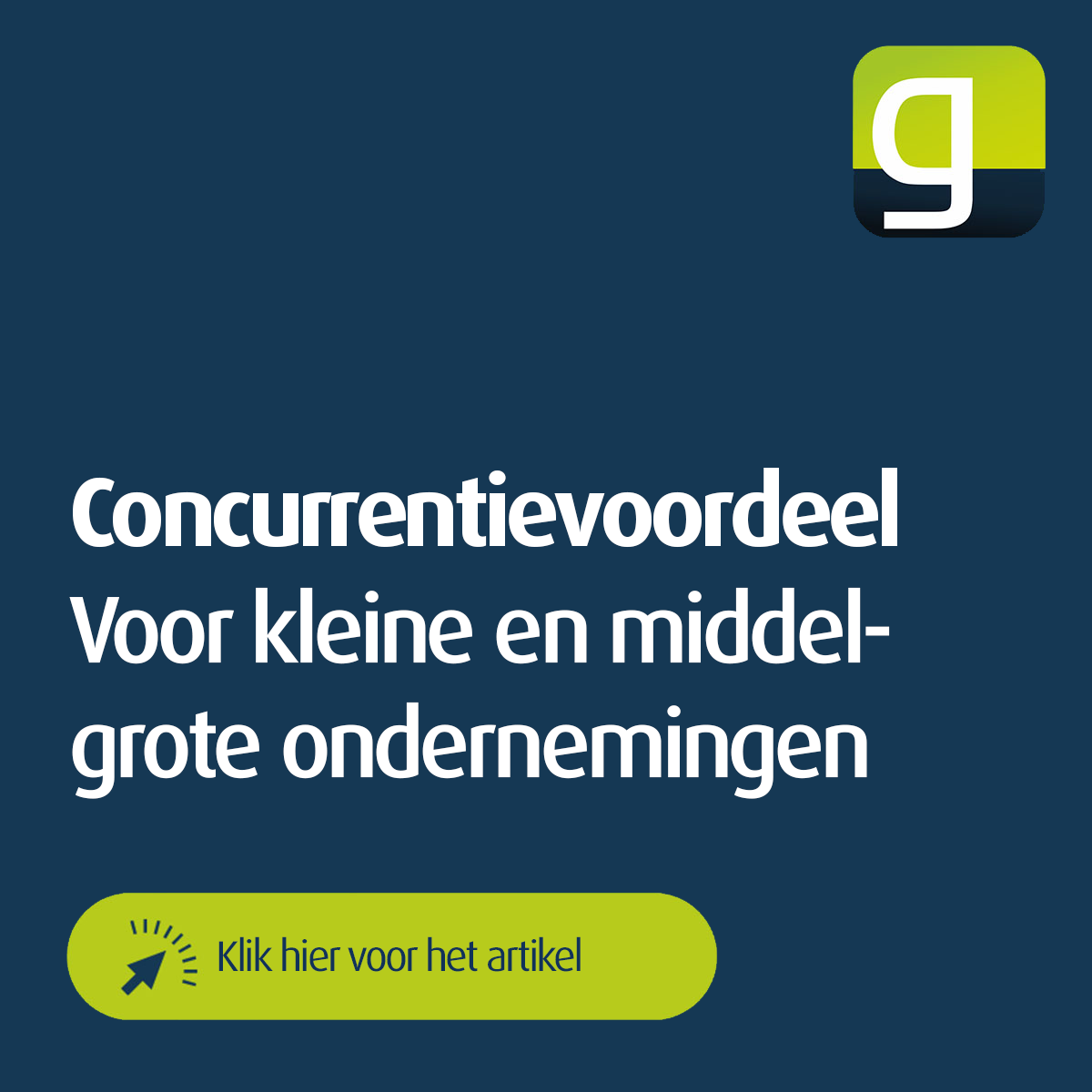 Grafiek met geoCapture logo en de kop "Concurrentievoordeel voor kleine en middelgrote ondernemingen" evenals een call-to-action button - verwijzing naar een artikel over het verhogen van de efficiëntie en digitalisering in KMO's met geoCapture oplossingen.