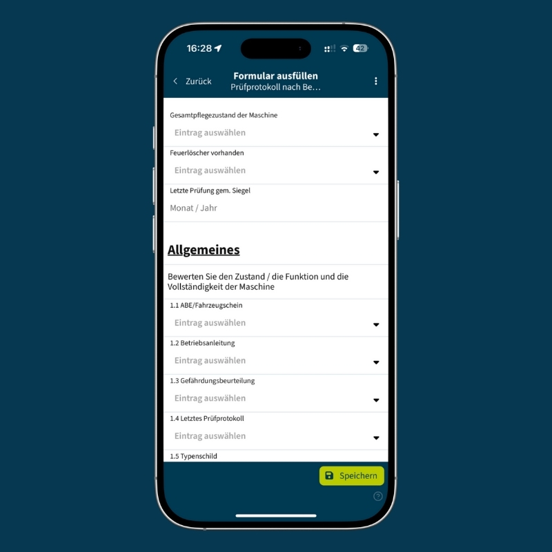 Prüfprotokoll VDBUM noch nicht ausgefüllt