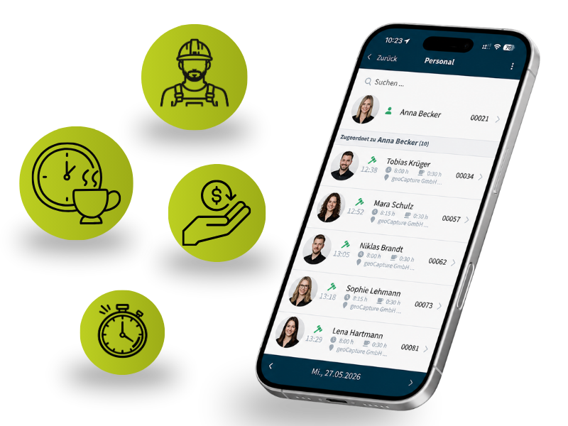 timeFlow App für die mobile Zeiterfassung
