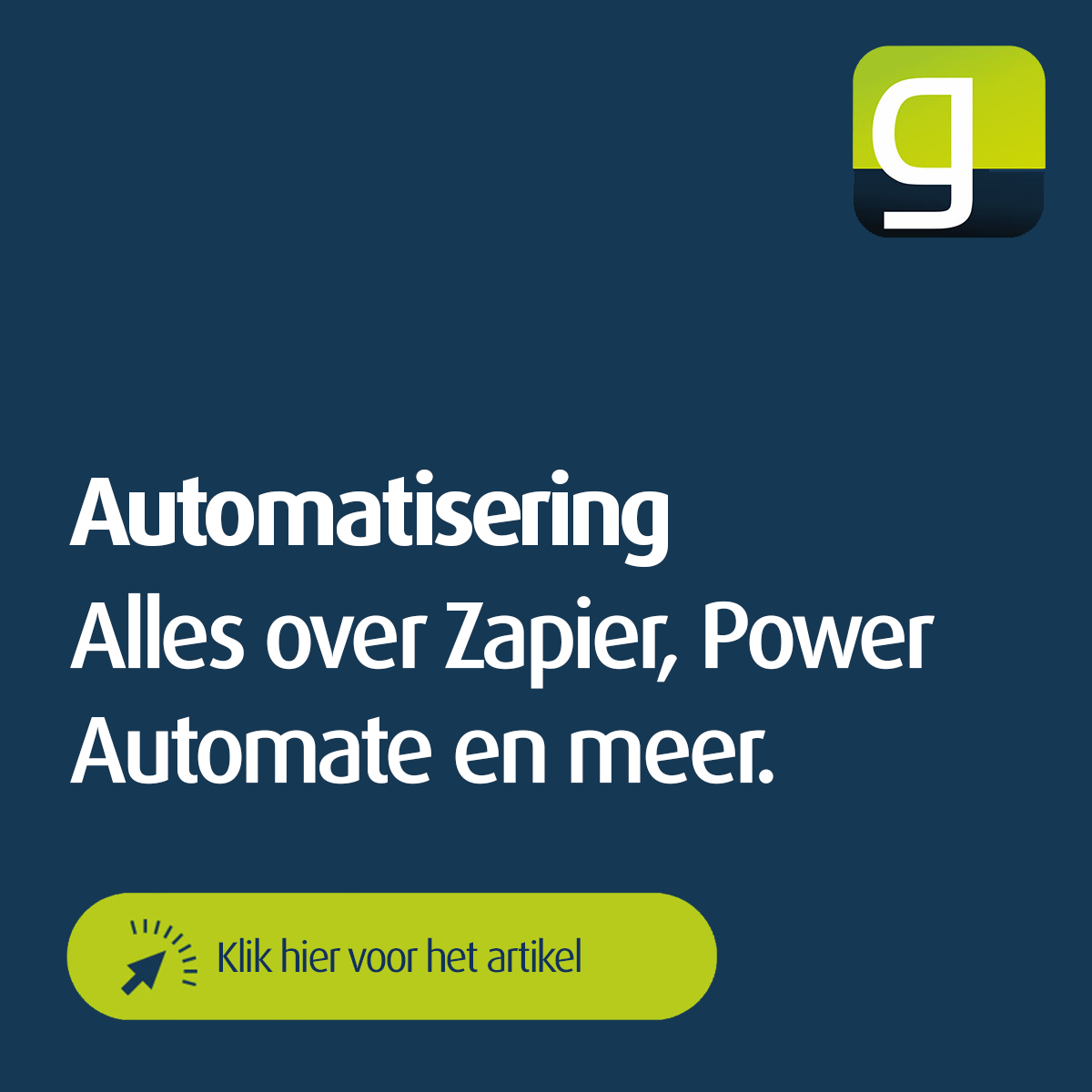 Afbeelding met geoCapture logo en de opmerking "Automatisering - Alles over Zapier, Power Automate en Co." inclusief call-to-action knop - teaser afbeelding voor meer informatie over geautomatiseerde procesnetwerken met geoCapture.